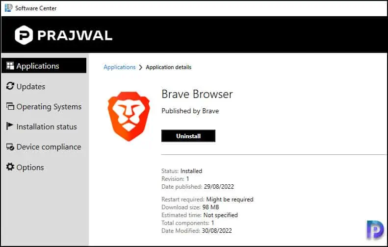 Brave Browser Deployment using SCCM