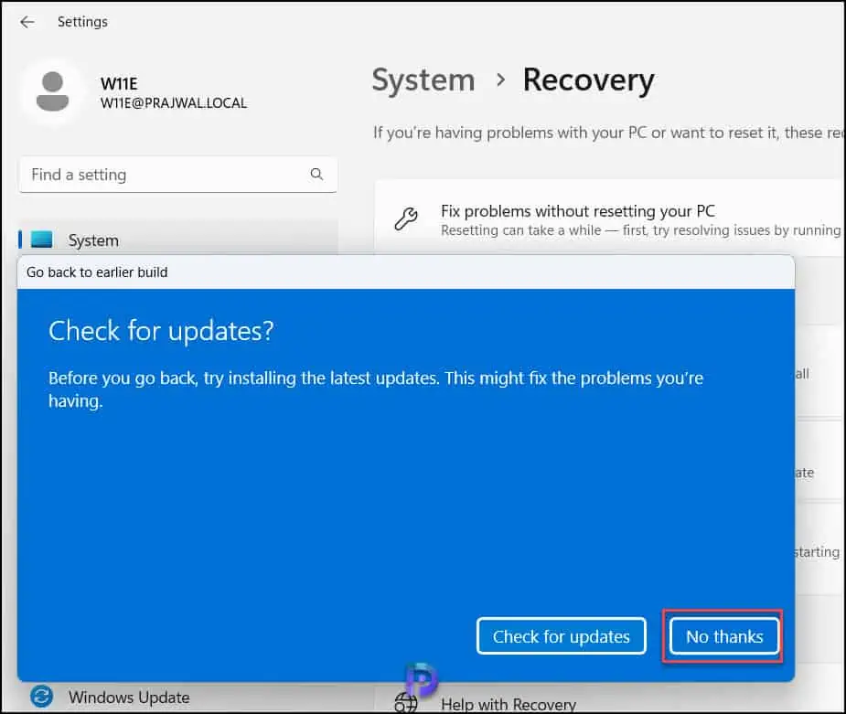 Uninstall Windows 11 22H2 Update