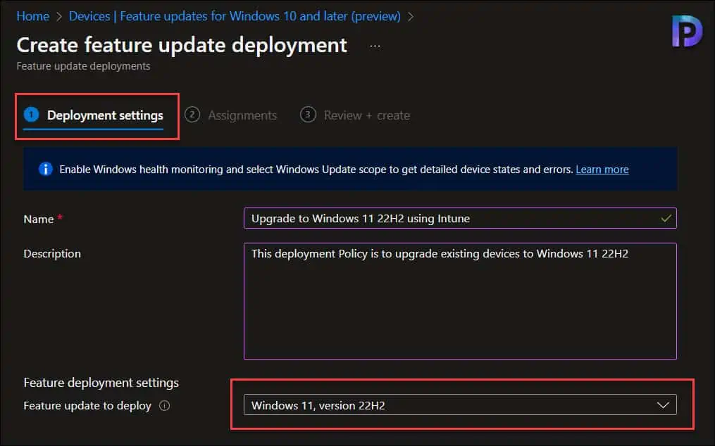Upgrade to Windows 11 22H2 using Intune Deployment Policy