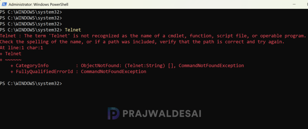 Verify Telnet Installation