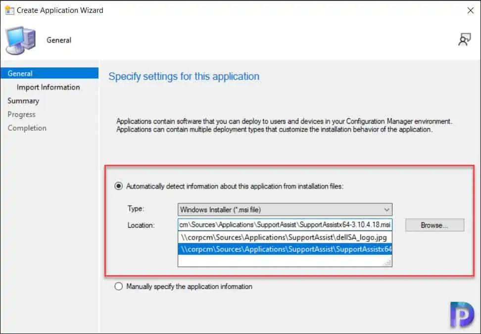 Create Dell SupportAssist Application in SCCM