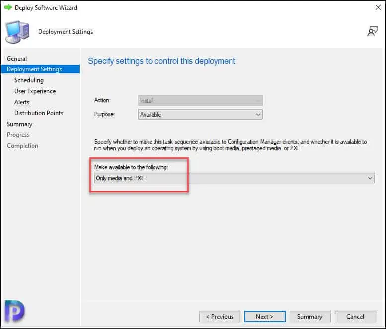 Specify Deployment Settings for Windows 11 22H2 Task Sequence