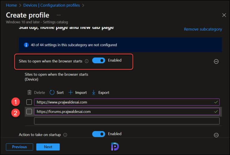 Use Intune to Configure Sites to Open when the Edge Browser Starts ...