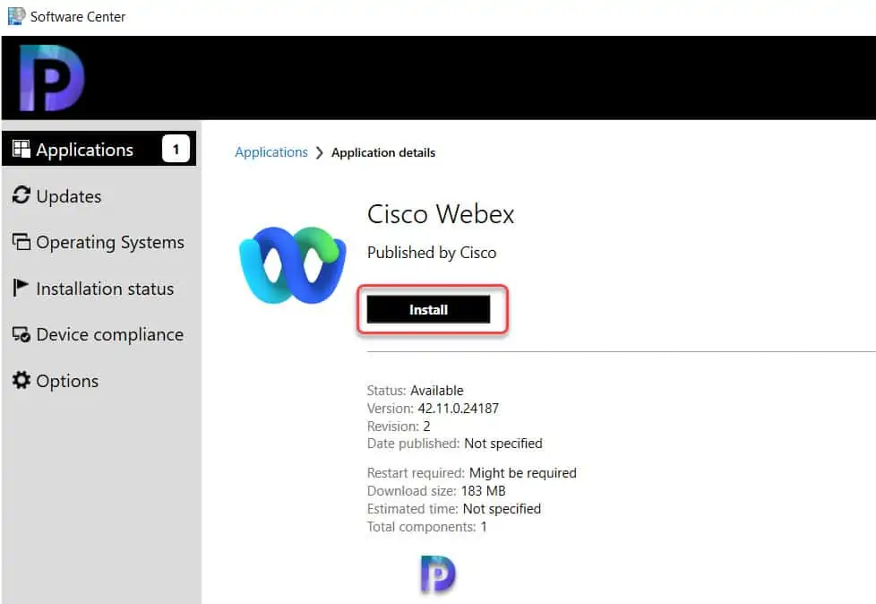 Deploy Webex App using SCCM