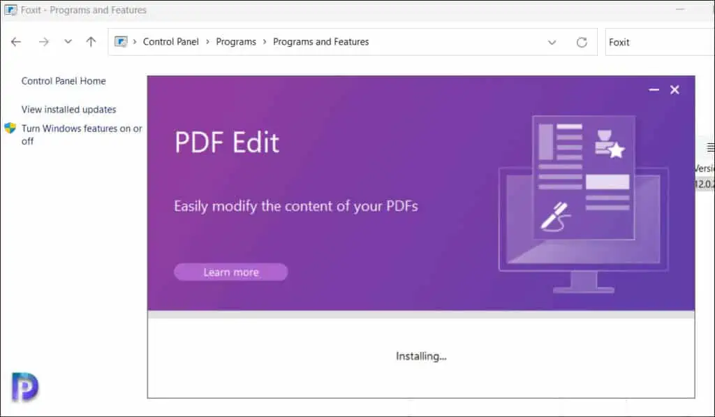 Repair Foxit PDF Editor Installation on Windows PC