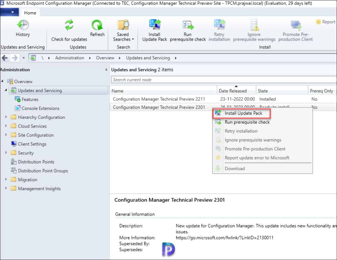 Technical Preview SCCM 2301 Technical Preview New Features & Installation » Prajwal Desai