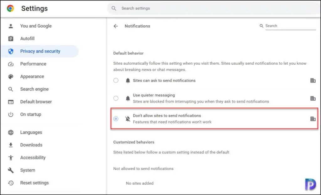 Google Chrome: Disable Browser Notifications using Intune