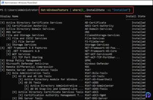 List Installed Roles and Features using PowerShell on Server
