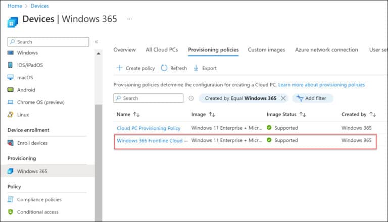 Setup Windows 365 Frontline Cloud PC Provisioning Policy » Prajwal Desai