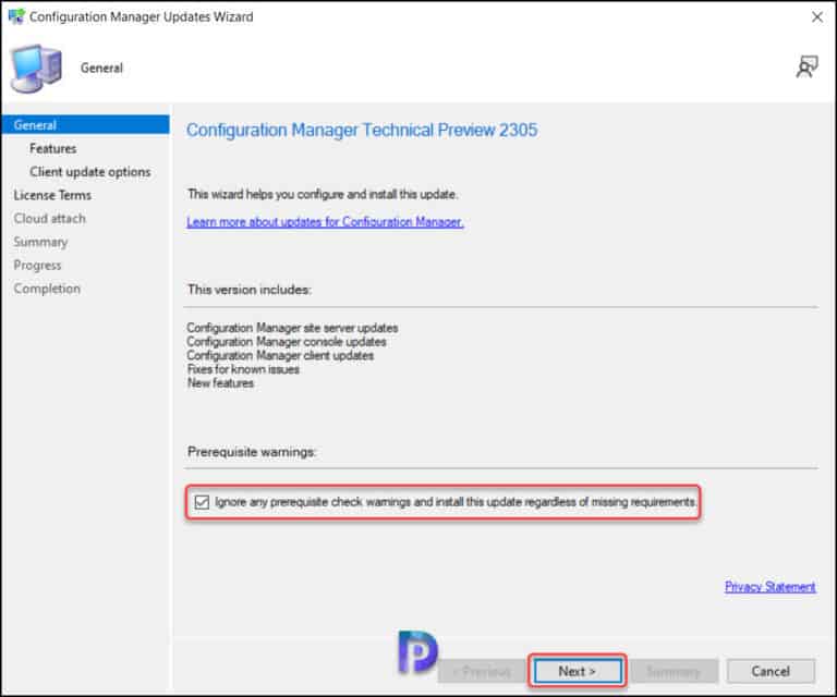 Configuration Manager 2305 Technical Preview New Features » Prajwal Desai