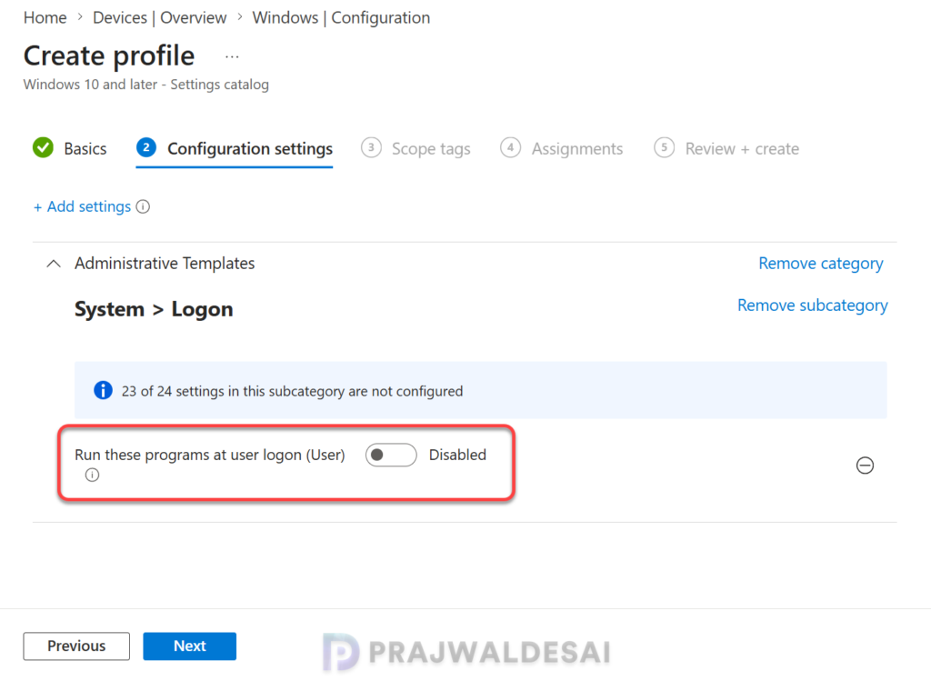 Disable Startup Programs on Windows 11 using Intune