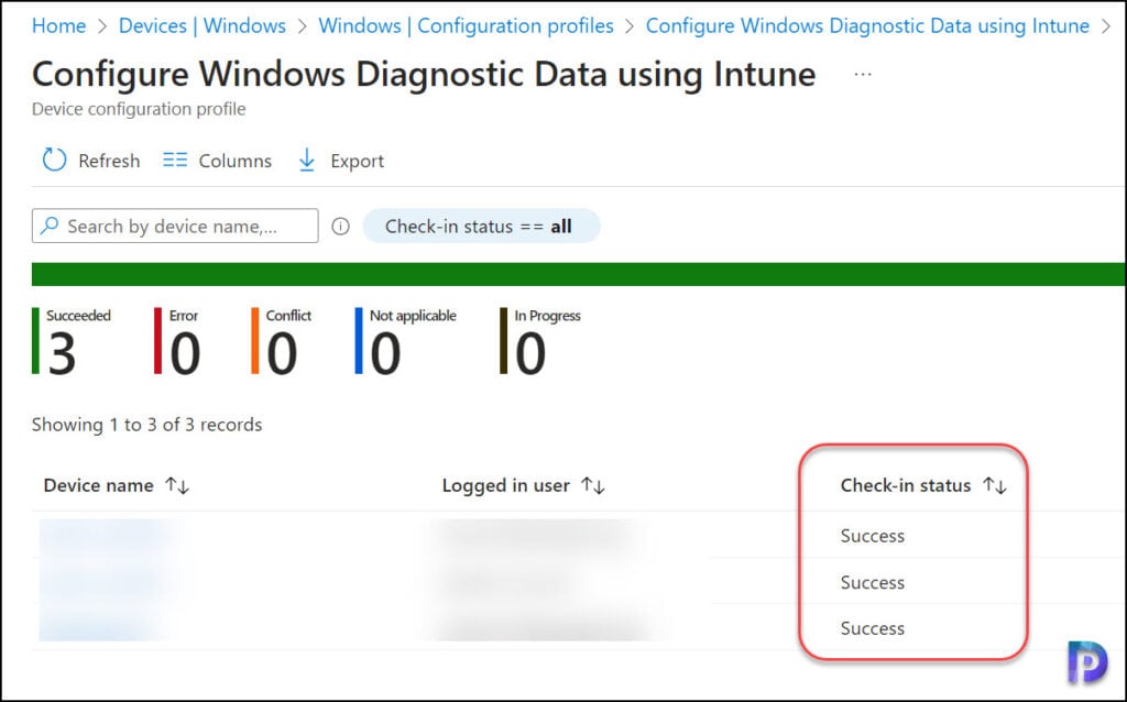 Monitor the Windows Diagnostic Data Policy in Intune