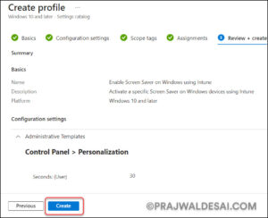 Enable Screen Saver on Windows using Intune » Prajwal Desai