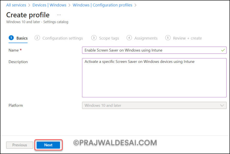Enable Screen Saver on Windows using Intune » Prajwal Desai