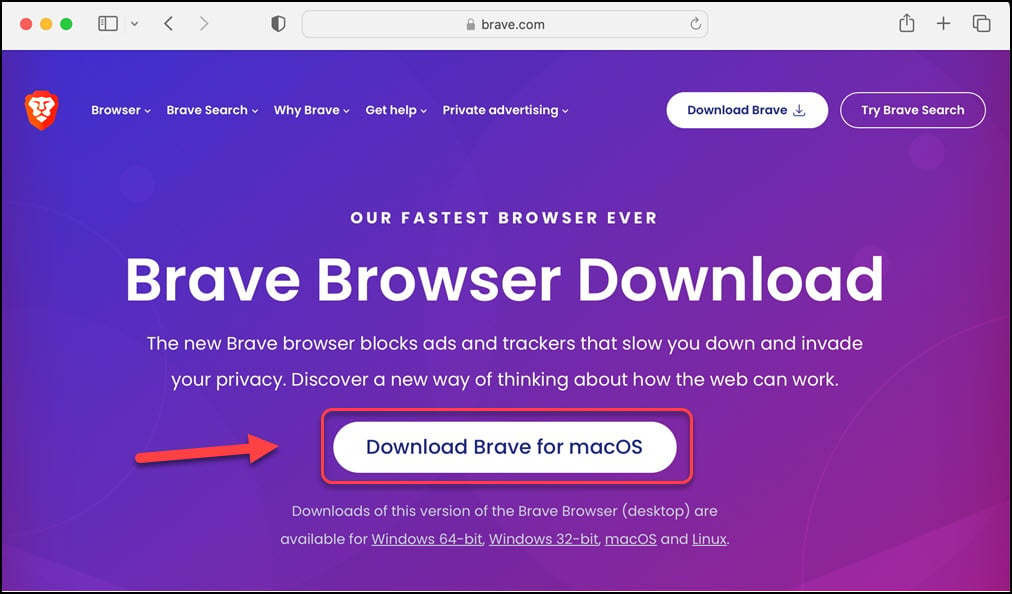 Download Brave Browser for MacOS