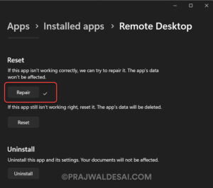 3 Proven Ways to Repair Remote Desktop Client » Prajwal Desai