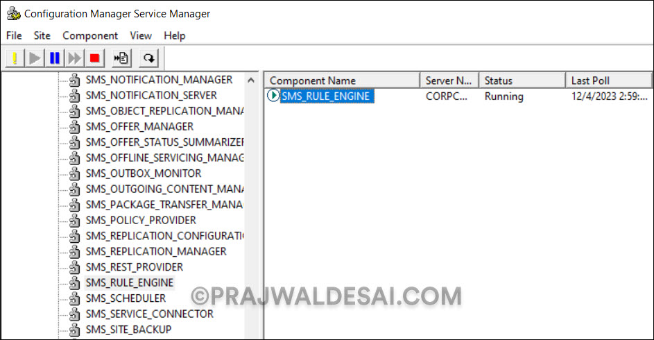 Query a Component in Service Manager
