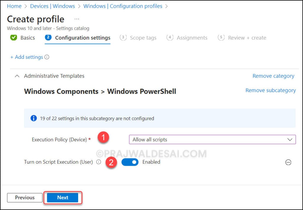 Configure PowerShell Execution policy with Intune