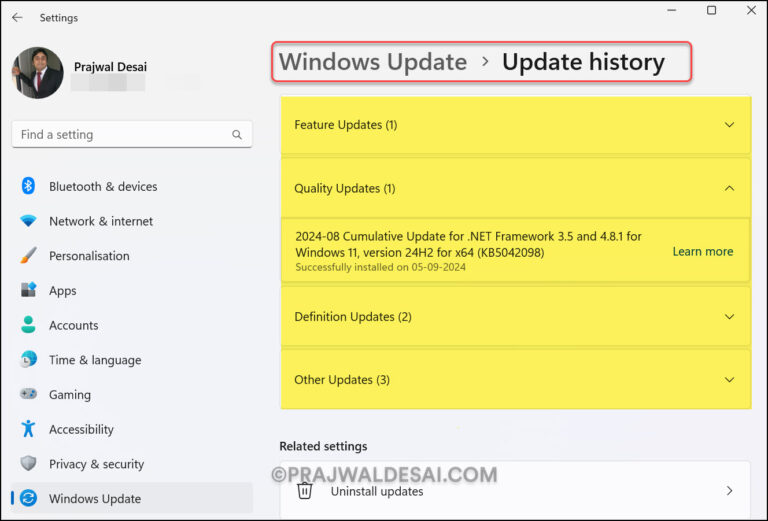 4 Best Ways to View Update History in Windows 11/10