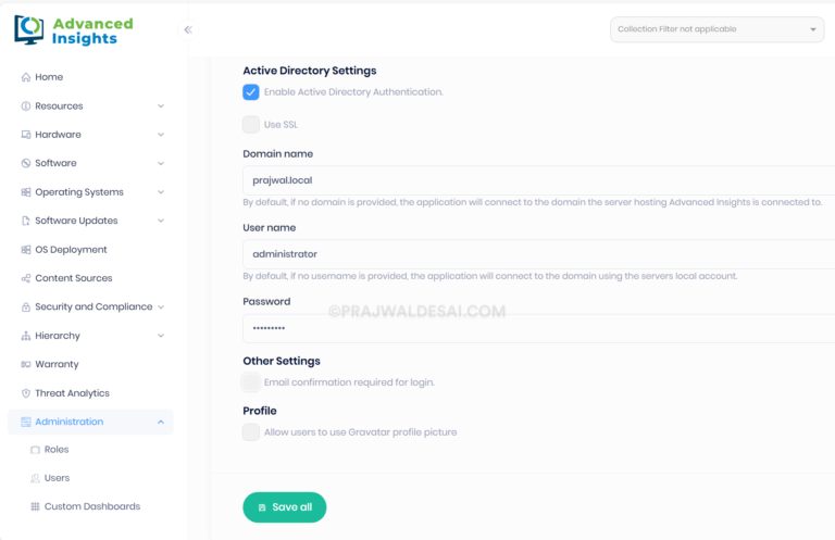 Enable Active Directory Integration for Advanced Insights » Prajwal Desai