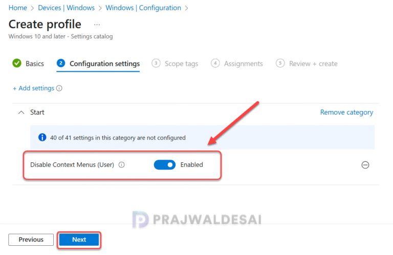 How to Disable Context Menu In Start Menu Using Intune