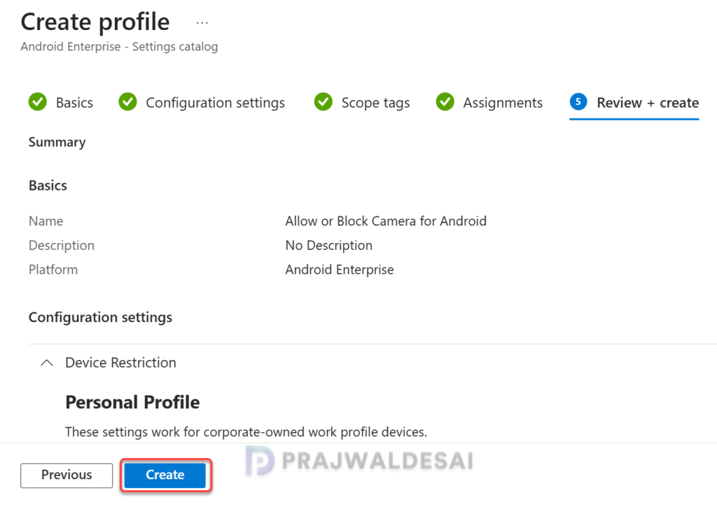 Allow or Block Camera Using Intune for Android