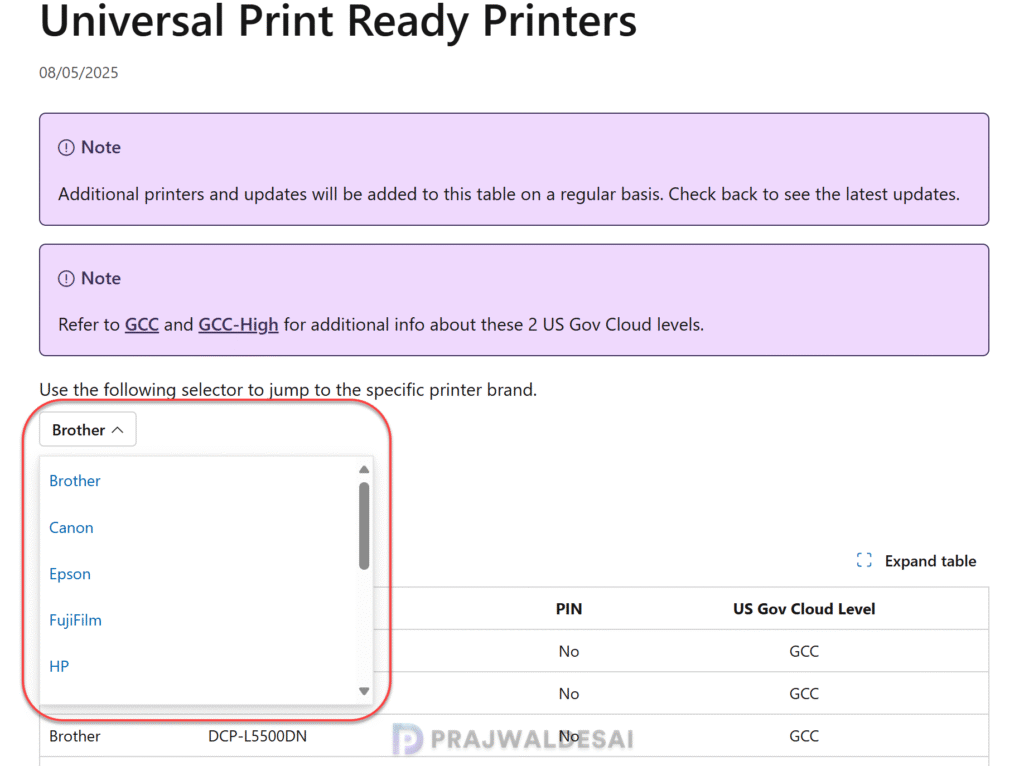 Check if a Printer is Universal Print Ready
