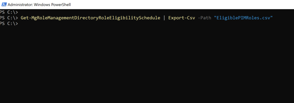 Export Eligible PIM role assignments