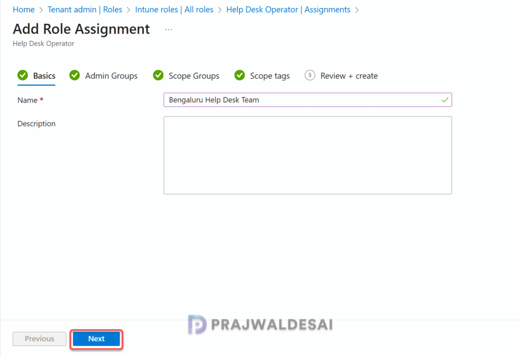 Assign a scope tag to an Intune role