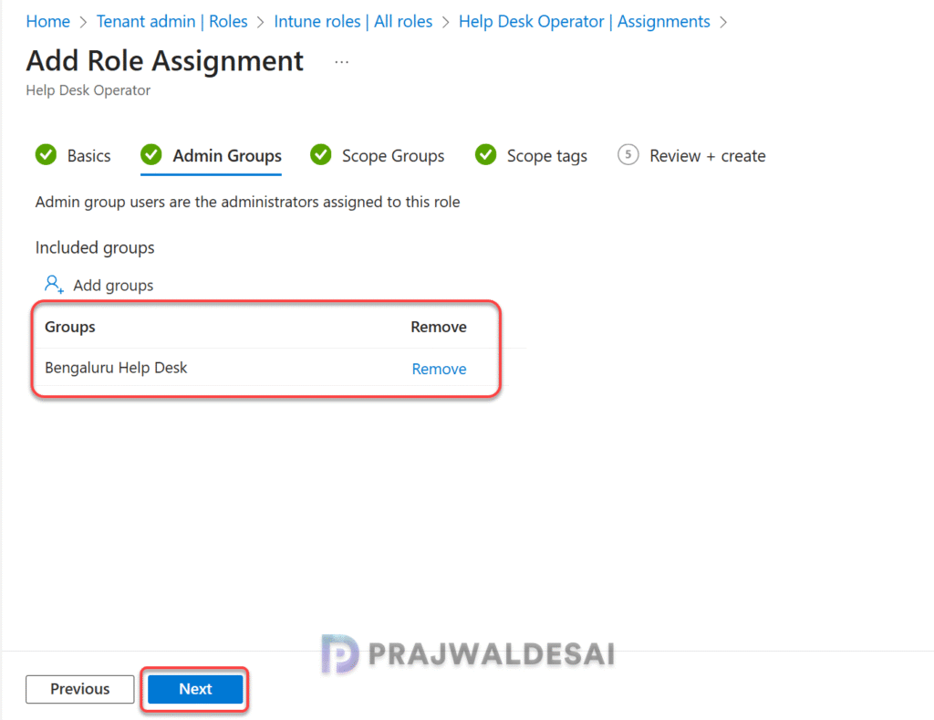 Assign a scope tag to an Intune role