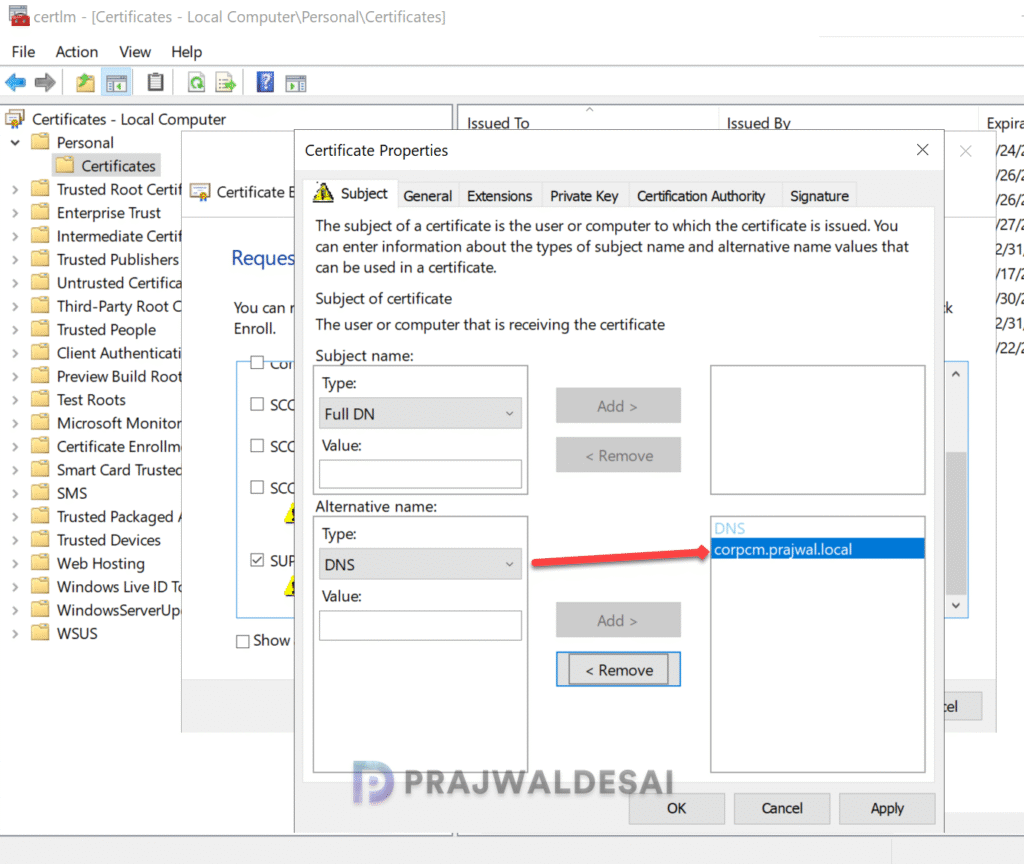 Configure WSUS Web Server Certificate