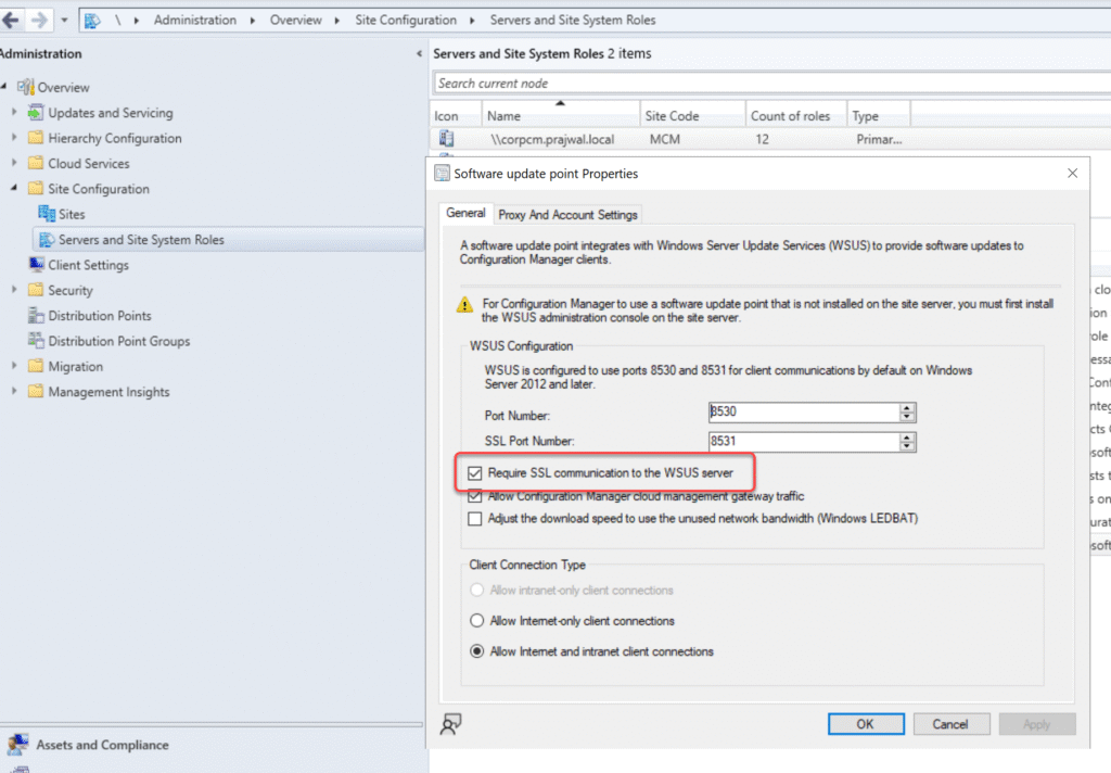 Configure Software Update Point to use SSL