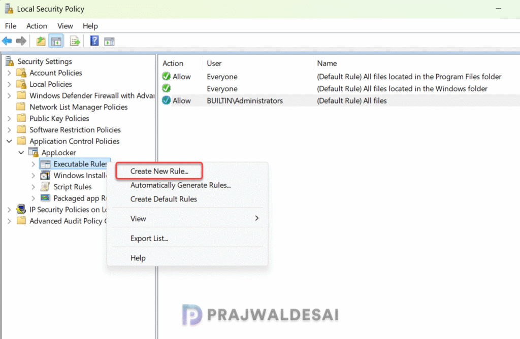 Create Custom AppLocker Rules