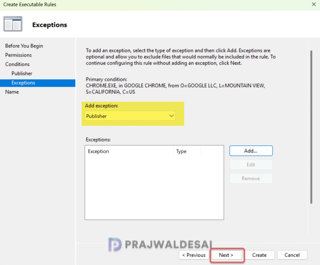 Create AppLocker Custom Rules for Chrome