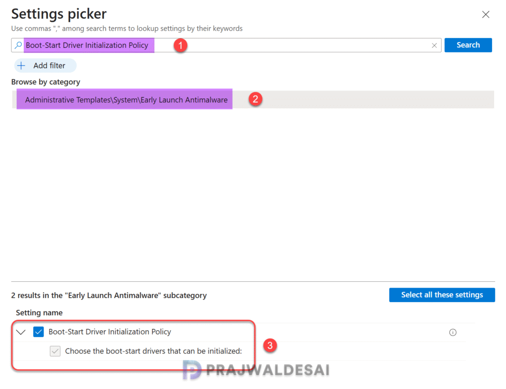 Disable ELAM using Intune