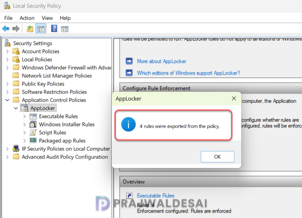 Export AppLocker Rules