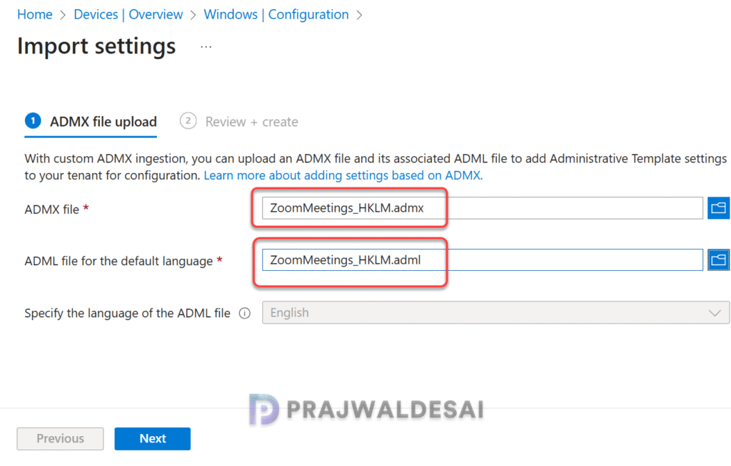 Zoom ADMX File Import Error in Intune