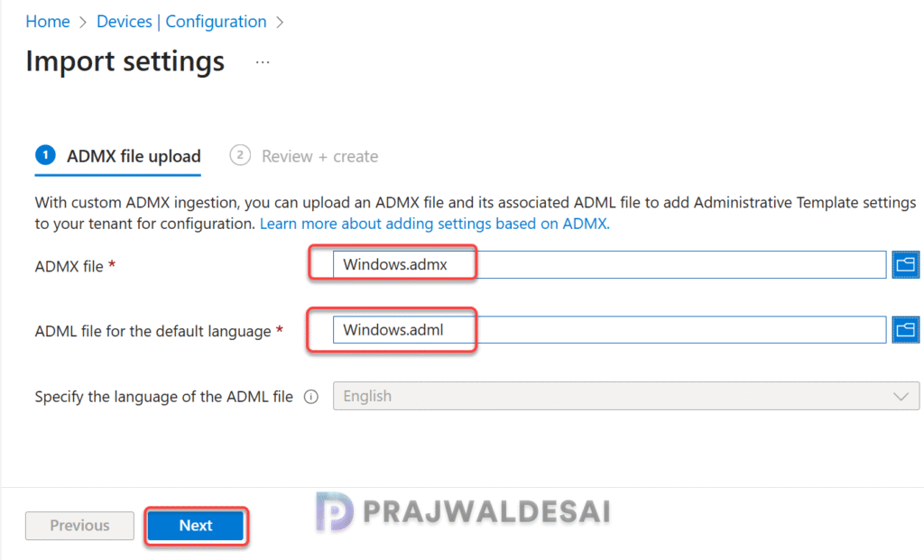 Import Windows.admx into Intune