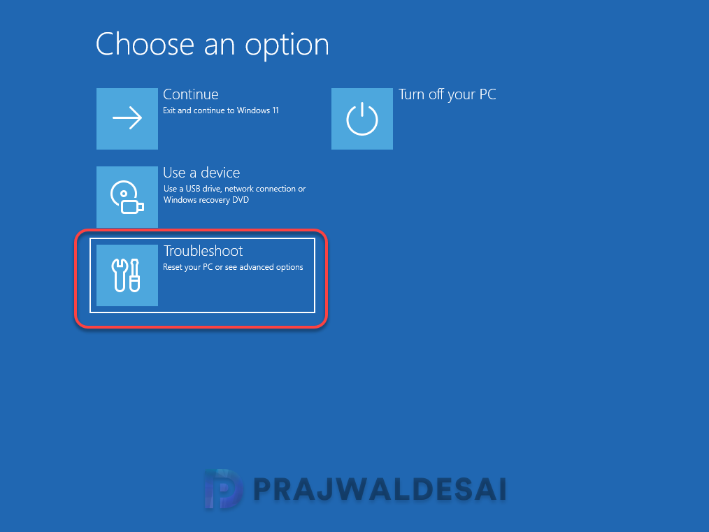 Select Start-up Settings
