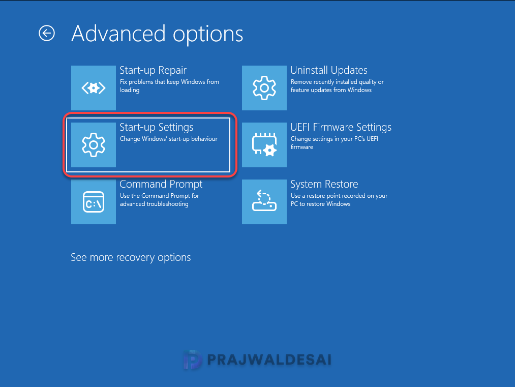 Disable ELAM via Advanced Startup Options