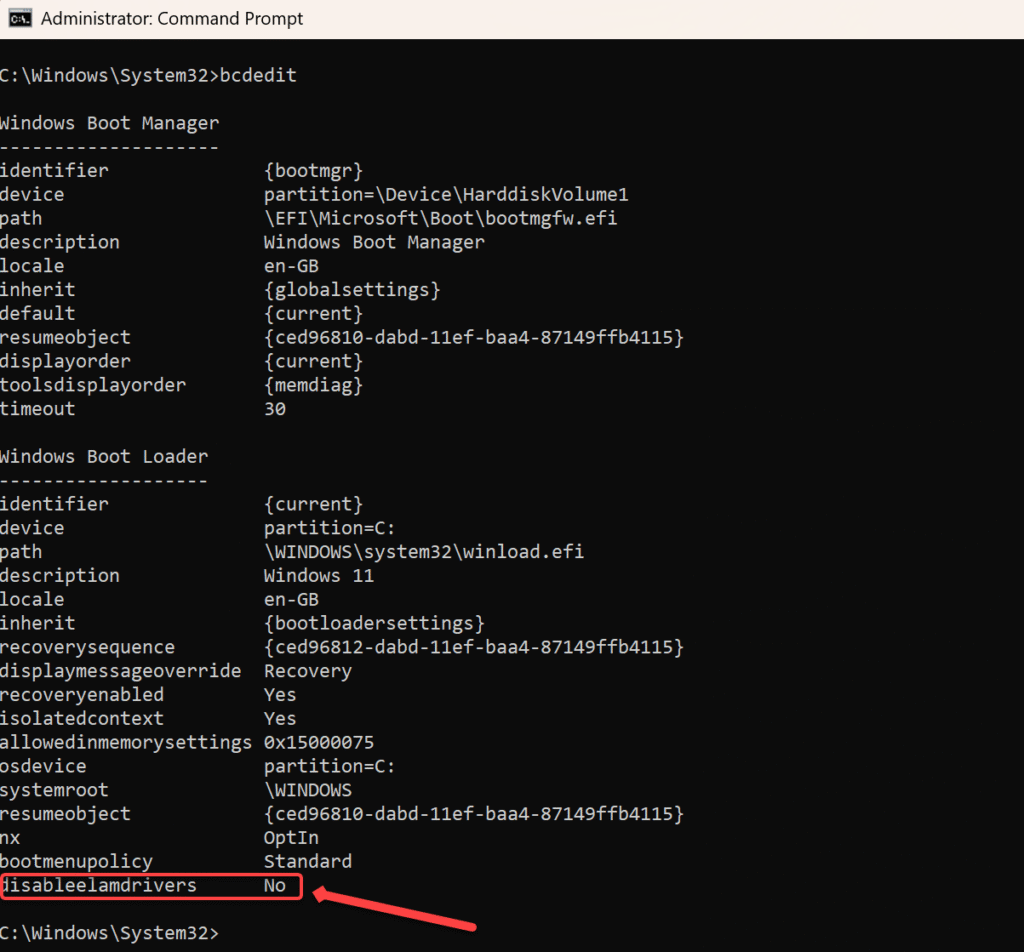 Verify if ELAM Drivers are re-enabled