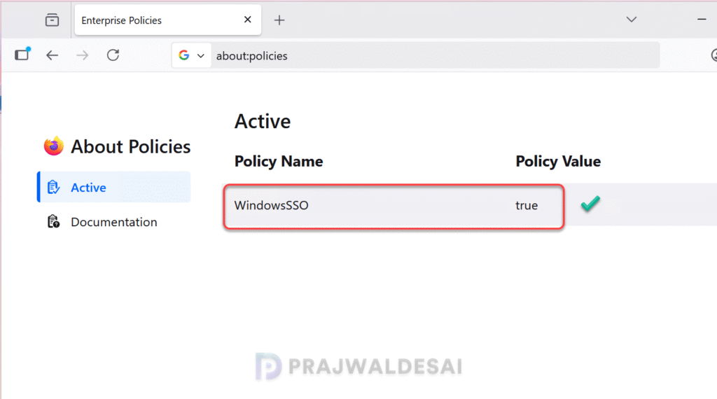 Check if Windows SSO is enabled for Firefox