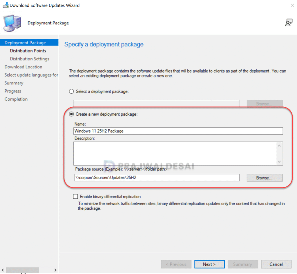 Create a deployment package for Windows 11 25H2