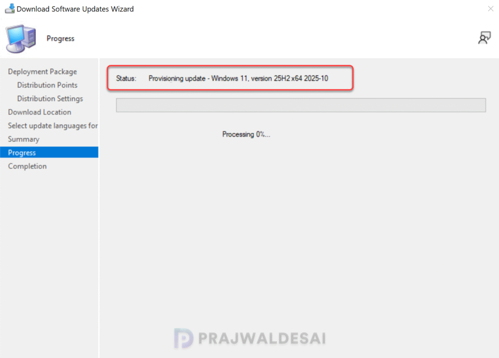 Downloading Windows 11 25H2 feature update