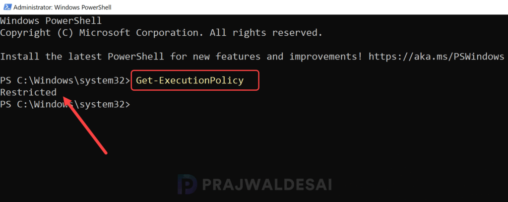 Get the current PowerShell Execution Policy