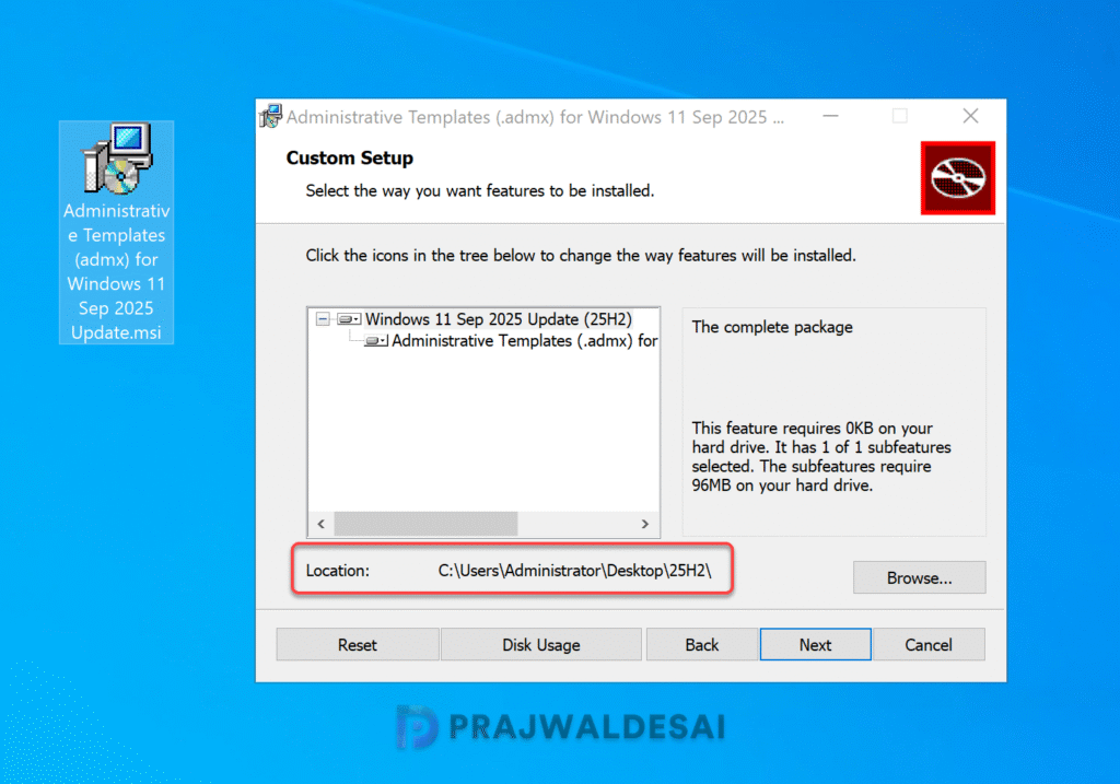 Install Windows 11 25H2 Administrative Templates