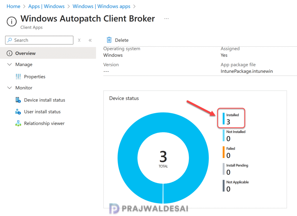 Monitor Autopatch Client Broker deployment in Intune