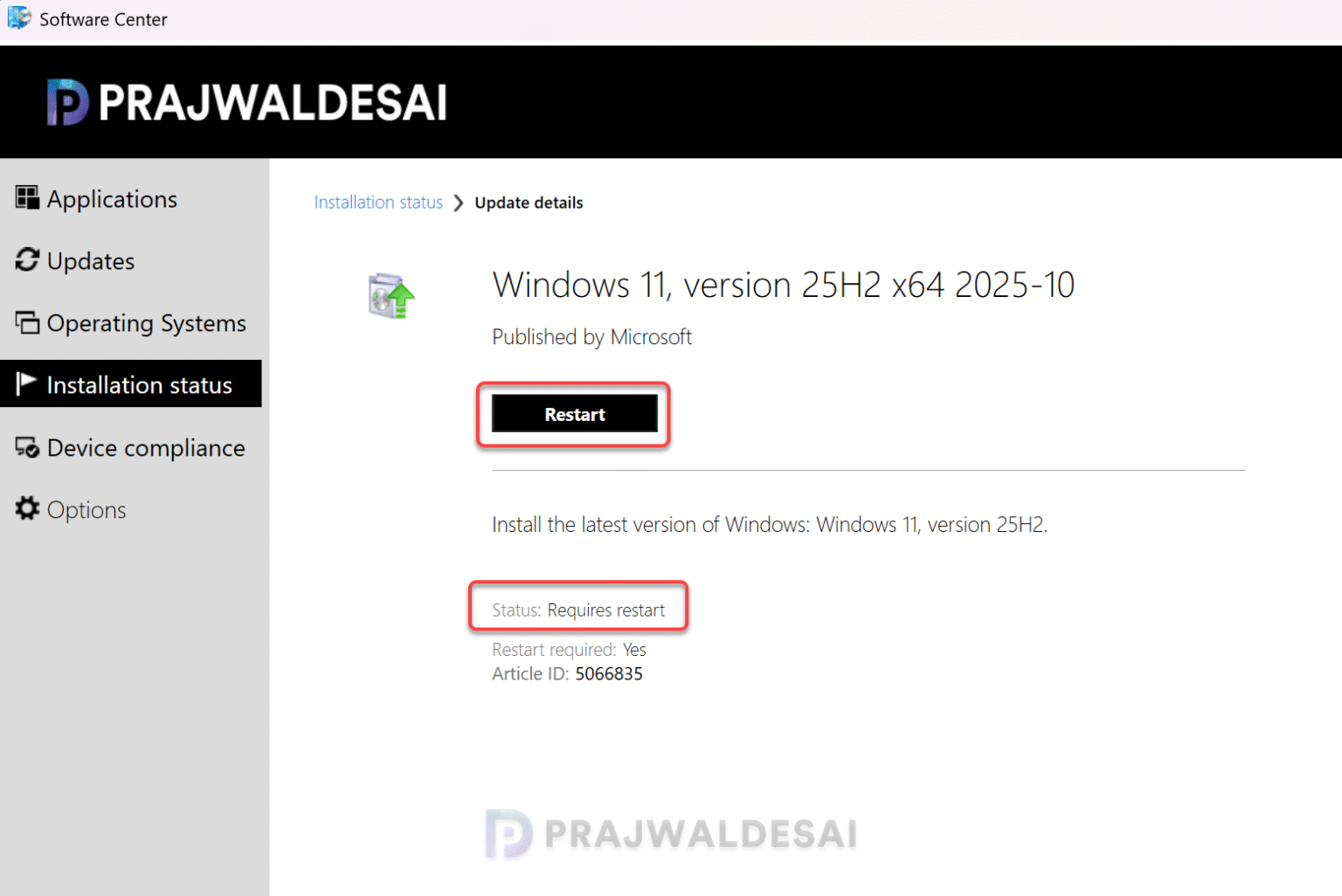 Perform Windows 11 25H2 Upgrade using SCCM » Prajwal Desai