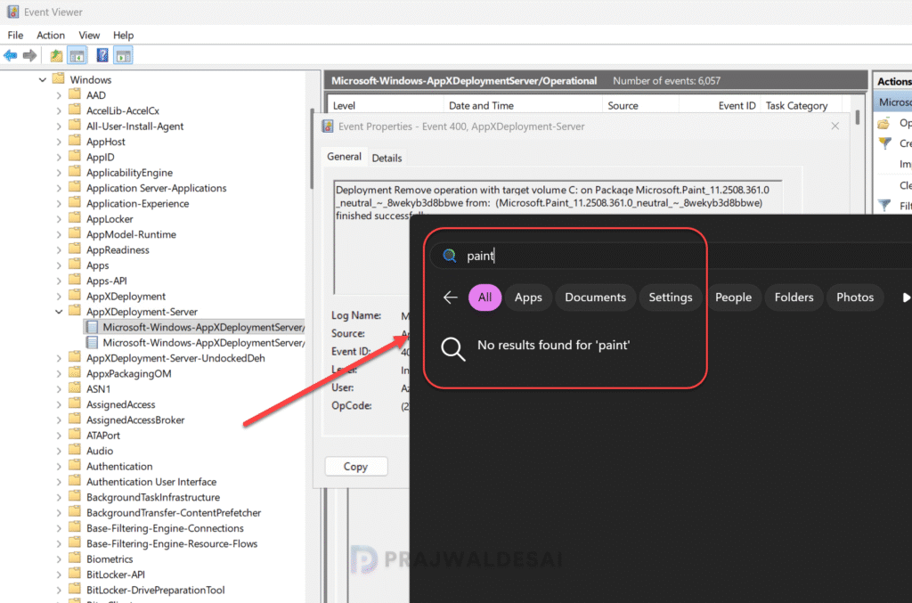Verify the Removal of Microsoft Store Packages
