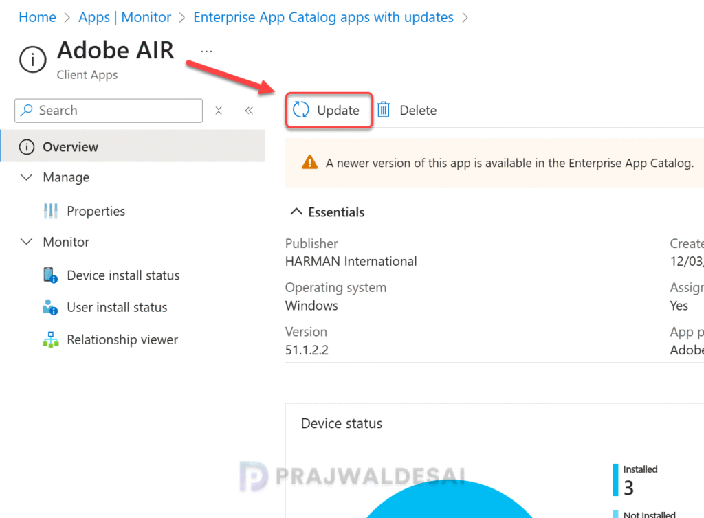 Update Enterprise App Catalog Apps in Intune